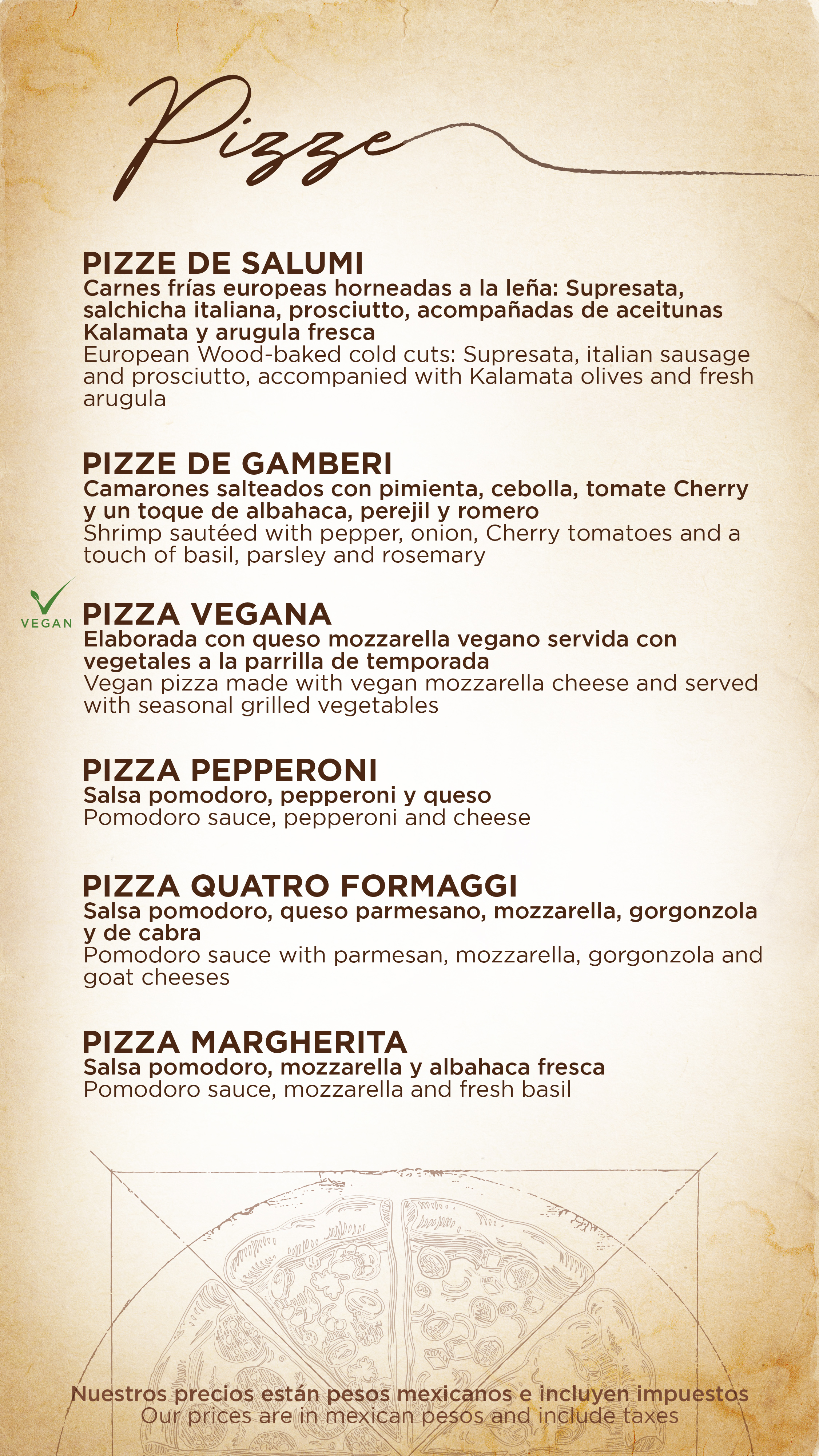 Menu de alimentos